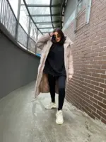 Пуховик жіночий бежевий довгий 120см