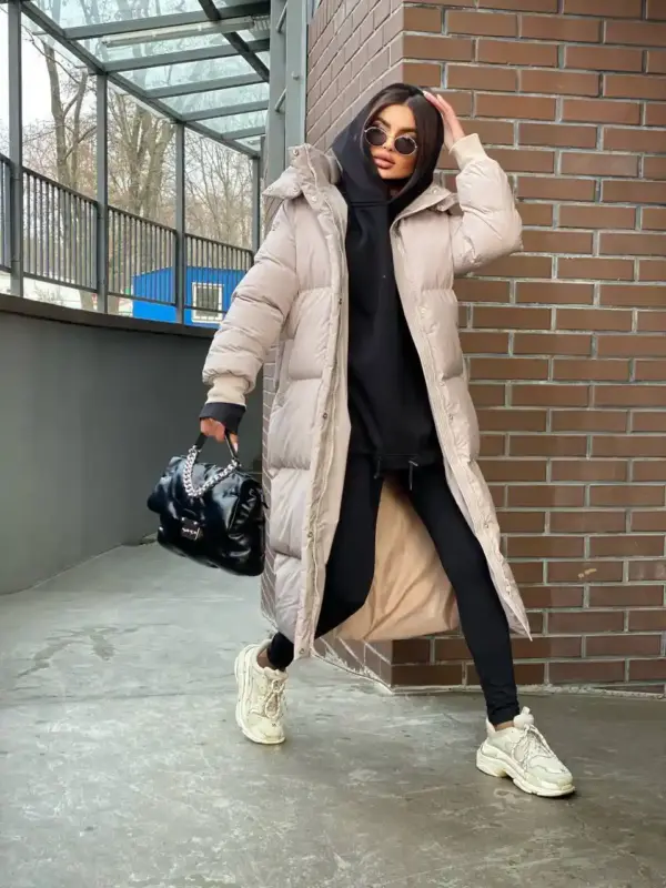 m433-puhovik-120sm_beige (5) Пуховик жіночий бежевий довгий 120см