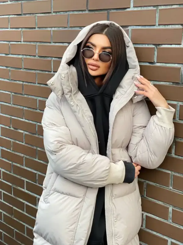 m433-puhovik-120sm_beige (6) Пуховик жіночий бежевий довгий 120см