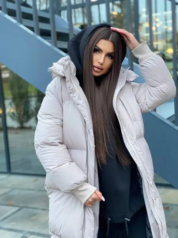 m434-puhovik-130sm_beige (2) Пуховик жіночий бежевий довгий 130см
