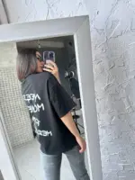 Футболка жіноча оверсайз чорна need money for mercedes