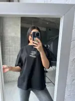 Футболка жіноча оверсайз чорна need money for mercedes