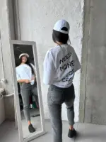 Футболка жіноча оверсайз біла need money for mercedes