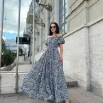 Сукня максі в підлогу з принтом зебра на чорному