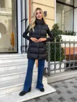 Жилетка жіноча чорна подовжена