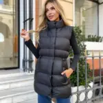 Жилетка жіноча чорна подовжена