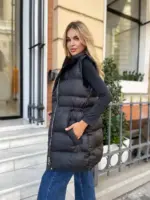 Жилетка жіноча чорна подовжена