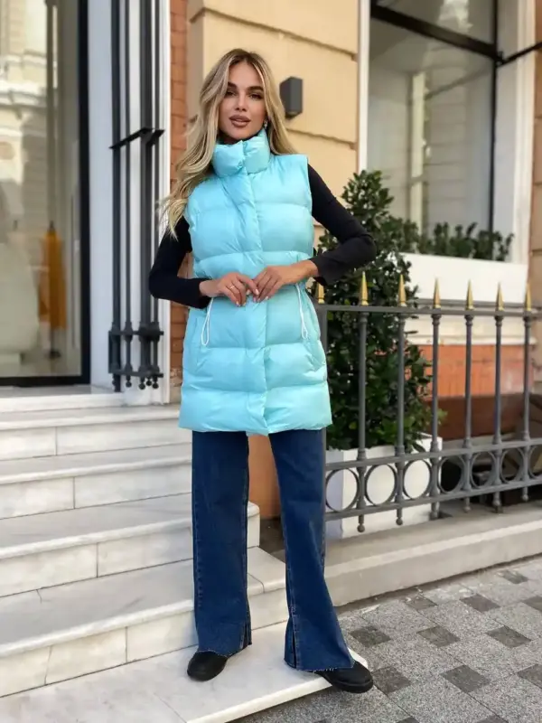 m378-chiletka-podovchena-blue (1) Жилетка жіноча блакитна подовжена