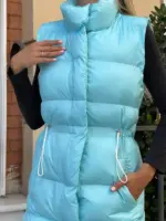 Жилетка жіноча блакитна подовжена