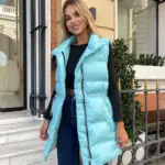 Жилетка жіноча блакитна подовжена