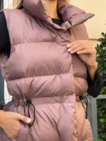 Жилетка жіноча коричнева подовжена