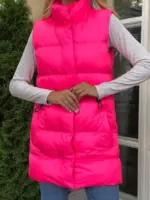 Жилетка жіноча ярко-рожева подовжена