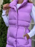 Жилетка жіноча бузкова подовжена