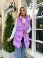 Жилетка жіноча бузкова подовжена