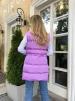 Жилетка жіноча бузкова подовжена