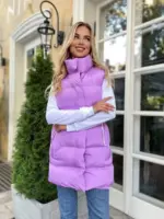 Жилетка жіноча бузкова подовжена