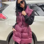 Жилетка жіноча марсала подовжена