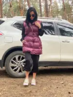 Жилетка жіноча марсала подовжена