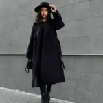 Пальто жіноче чорне оверсайз