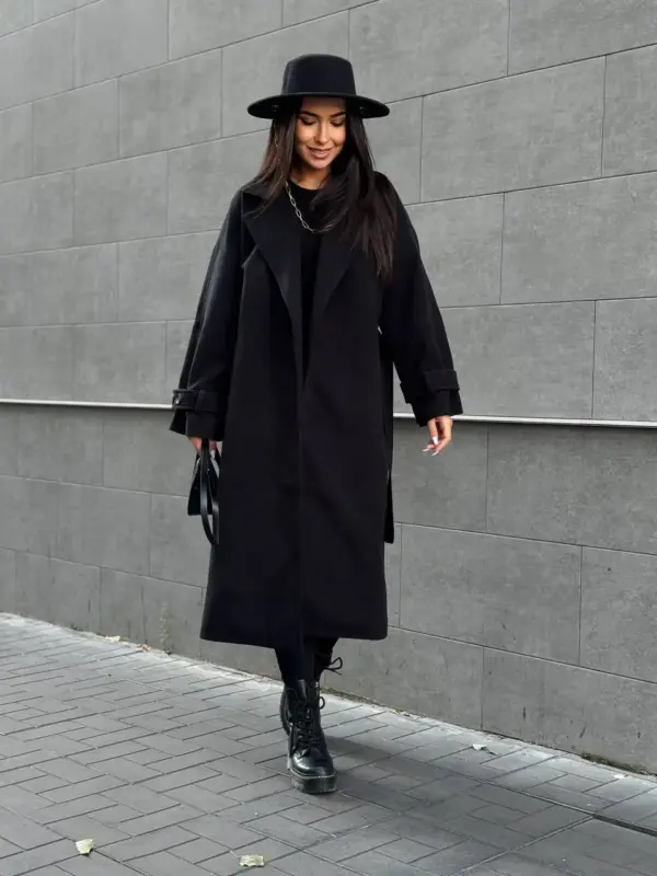 m443-coat-oversize-black (3) Пальто жіноче чорне оверсайз