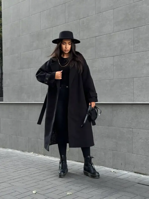 m443-coat-oversize-black (7) Пальто жіноче чорне оверсайз