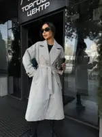 Пальто жіноче сіре оверсайз