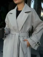 Пальто жіноче сіре оверсайз