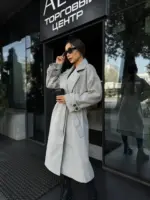 Пальто жіноче сіре оверсайз