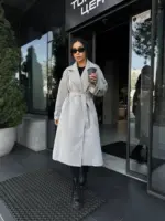 Пальто жіноче сіре оверсайз