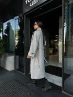 Пальто жіноче сіре оверсайз