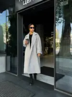 Пальто жіноче сіре оверсайз