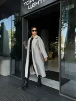 Пальто жіноче сіре оверсайз