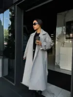 Пальто жіноче сіре оверсайз