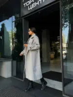 Пальто жіноче сіре оверсайз