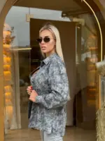 сорочка жіноча в клітинку сіра з фланелі