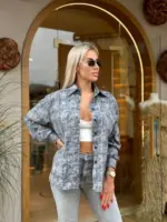 сорочка жіноча в клітинку сіра з фланелі