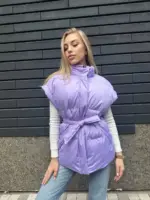 Жилетка жіноча бузкова оверсайз - Зображення 6