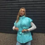 Жилетка жіноча блакитна оверсайз