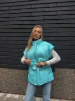 Жилетка жіноча блакитна оверсайз