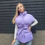 Жилетка жіноча бузкова оверсайз