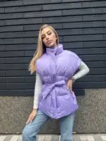 Жилетка жіноча бузкова оверсайз