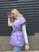 Жилетка жіноча бузкова оверсайз - Зображення 5