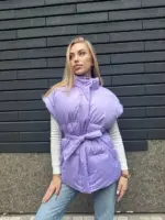 Жилетка жіноча бузкова оверсайз - Зображення 4