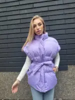 Жилетка жіноча бузкова оверсайз - Зображення 3