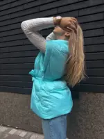 Жилетка жіноча блакитна оверсайз - Зображення 4