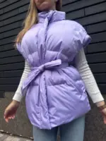 Жилетка жіноча бузкова оверсайз - Зображення 2