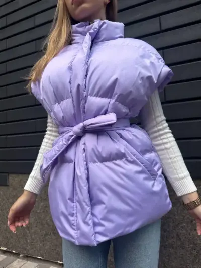 Жилетка жіноча бузкова оверсайз