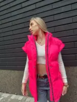 Жилетка жіноча яскраво-рожева оверсайз - Зображення 2