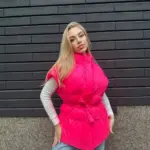 Жилетка жіноча яскраво-рожева оверсайз