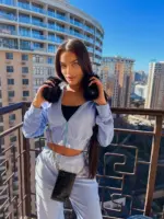 Велюровий жіночий костюм блакитний - Зображення 8